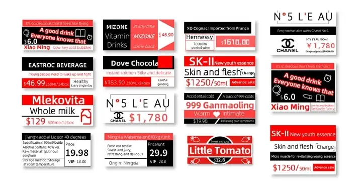 YalaTech 30 pcs Electronic Shelf Label Demo Kit 2.4GHz Cloud System Wireless Electronic Price Tag Display  E-paper Eink Display