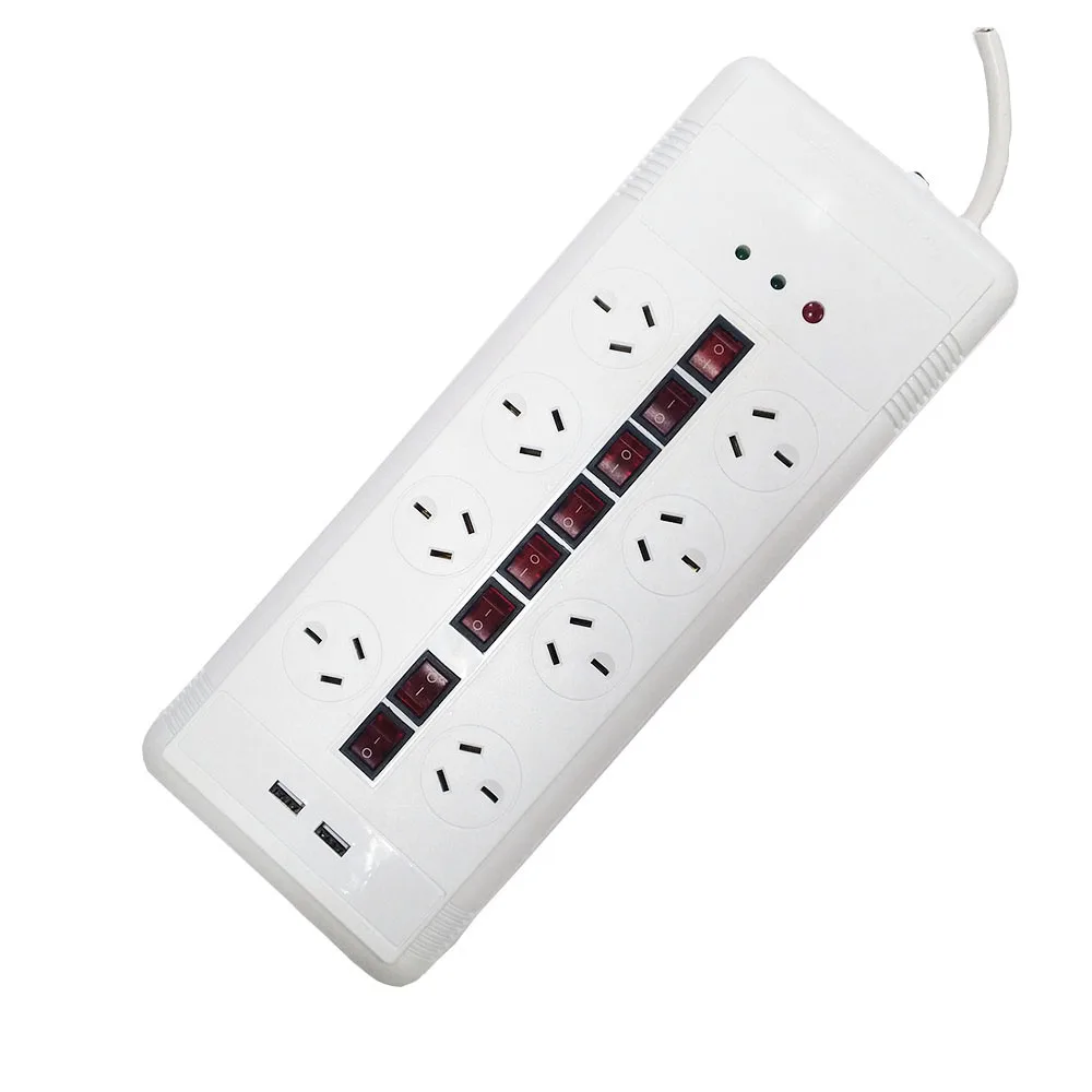 SAA Certificate Power Socket 8 AC AU Outlet 2 USB Power Board individual switched powerboard with USB-C PD 30W