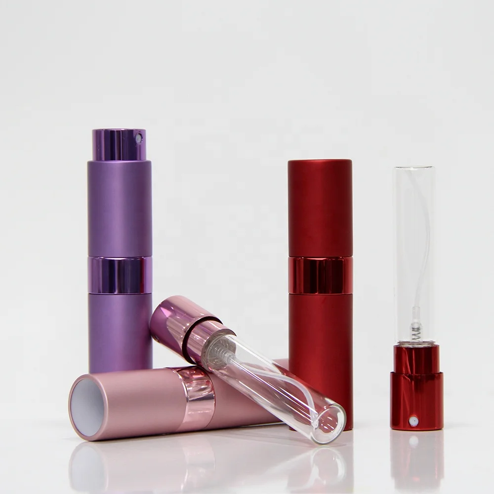 luxury 8ml black oxidation aluminum perfume atomizers