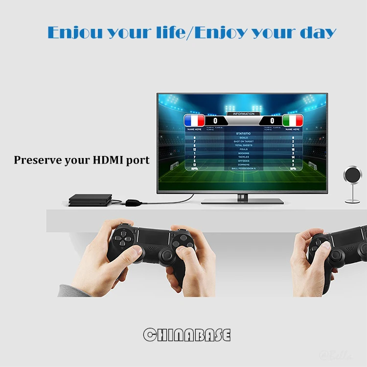 4K 2 Port HDMI Switcher 2x1 1080P 3D HDMI Switch Converter Cable Switcher Splitter UHD Compatible for PS5/4 Xbox Roku FireStick