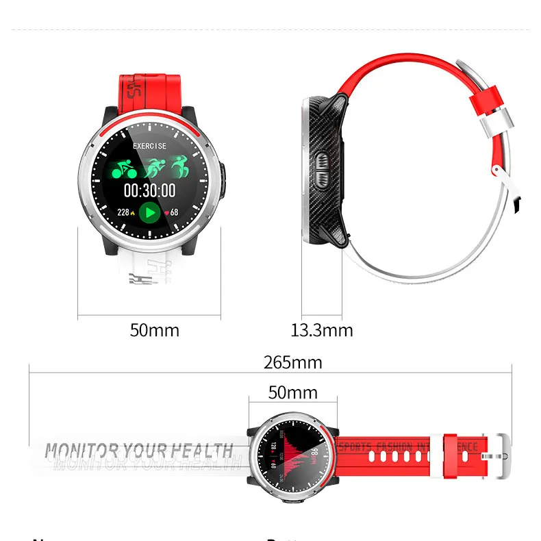Digital Silicone Waterproof Smartwatch S26 Phone Call Fitness Heart Rate Red Blue Android Smart Watch