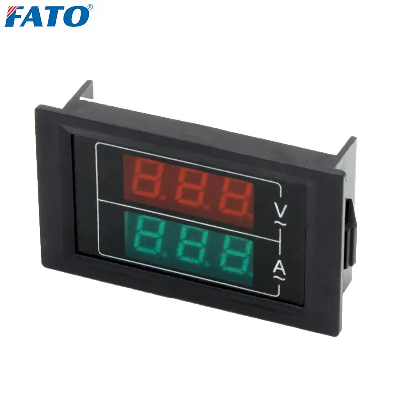 FATO D85 Digital Display Meter Panel High Precision 2 in 1 AC Voltmeter Ammeter Voltage Dual Display 60-500V