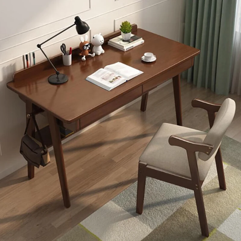 Customized Solid Oak Wood Table Modern Durable Study Room Fashion Desk with Storage Drawers