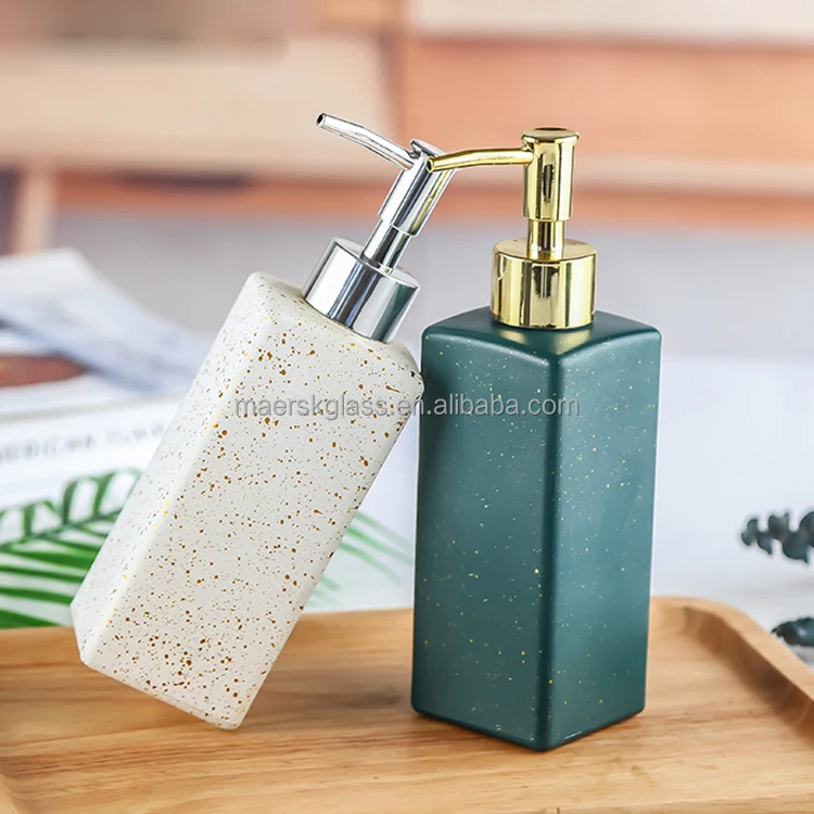 Multiqurpose 350ml Boston Glass Bottle Black Bule White Glass Soap And Lotion Dispenser With 304 Stainless Steel Pump