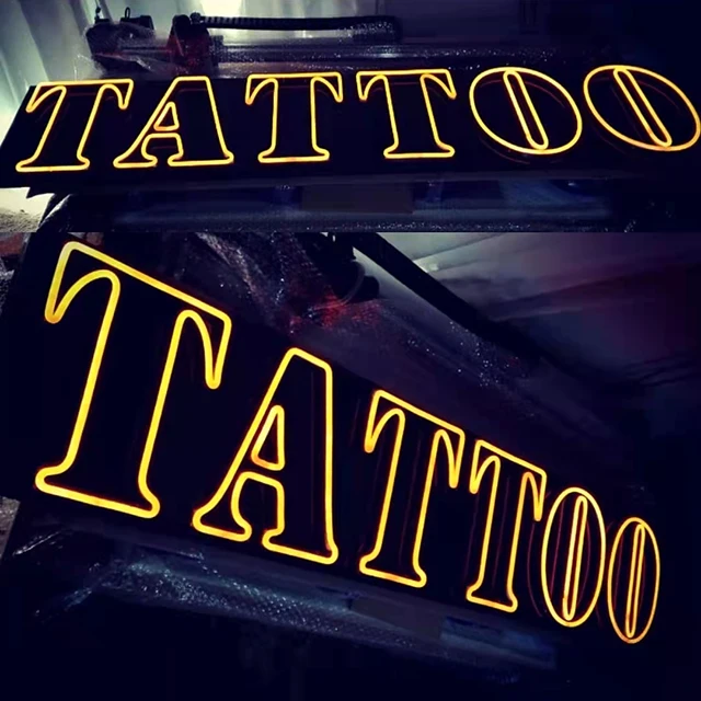 Manufacturer custom tattoo acrylic letters led light neon sign