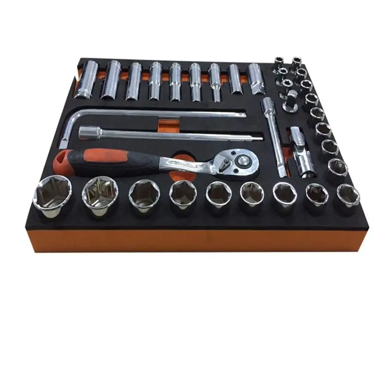 Custom laser die cut carbon fibre EVA IXPE PU foam cardboard tool box molding packaging case insert foam