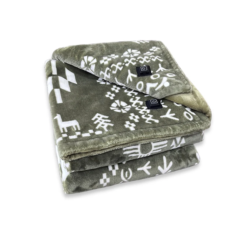 Армейские зеленые одеяла с подогревом двухсторонние фланелевые электроодеяла моющиеся в машине