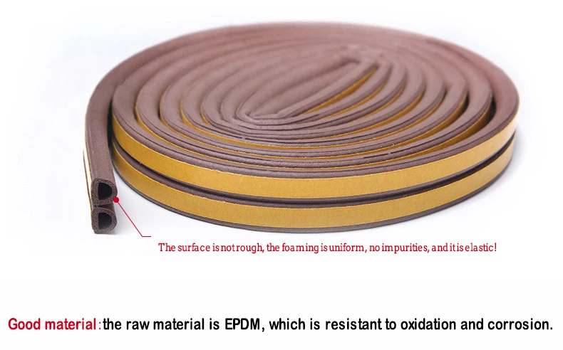Epdm Self Adhesive Strip Seals Foam D Type Sound Proof Sealing Strips for Door and Windows door dust stopper