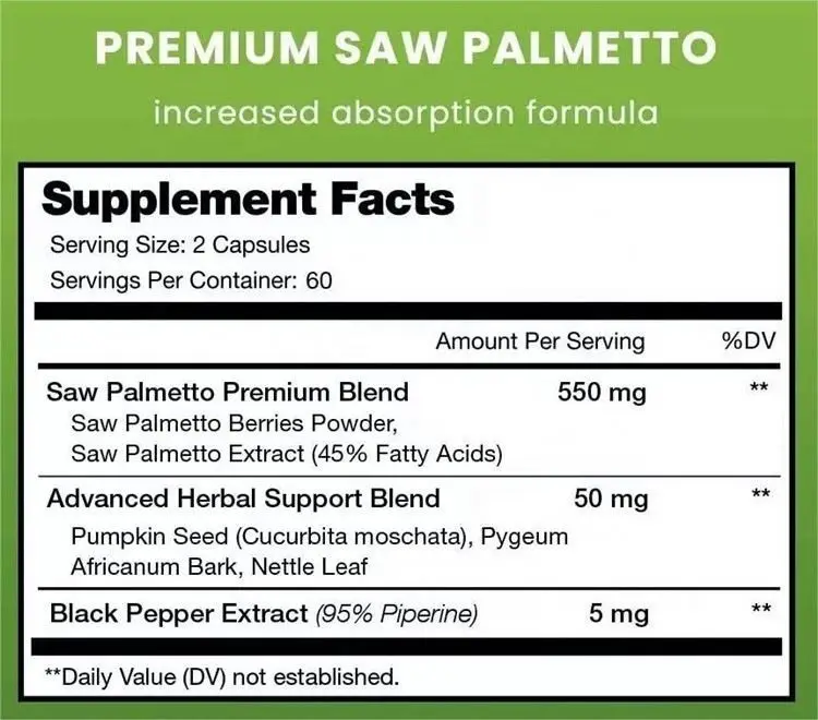 Wholesale OEM Customizable Label Saw Palmetto Capsules Softgels Extract Nutritional Supplement