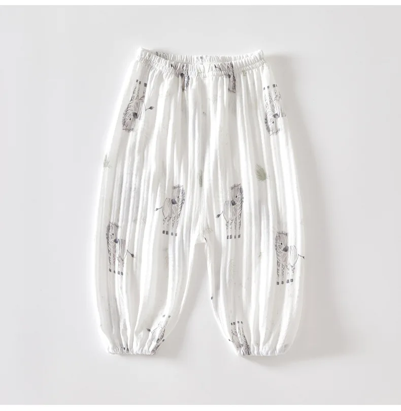 New Spring Summer Korean Style Children Clothes Loose Pants Girls Boys Summer Floral Cartoon Dot Printed Cotton Baby Trousers