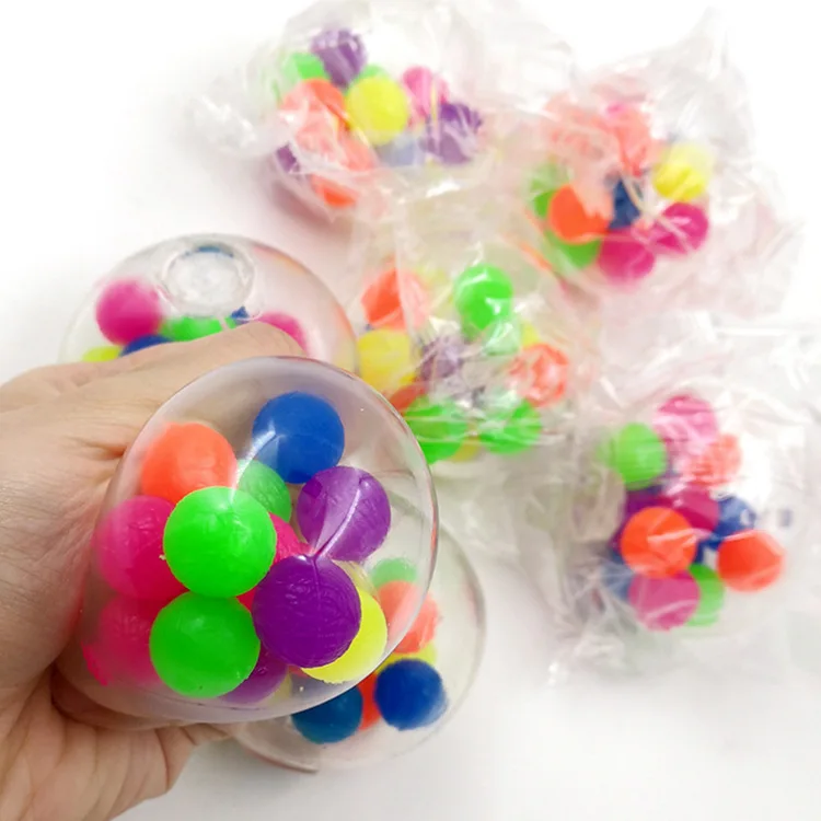 Wholesale Hot Sale Squeeze Ball Toy DNA Colorful Beads Relieve Promotional Color Stress