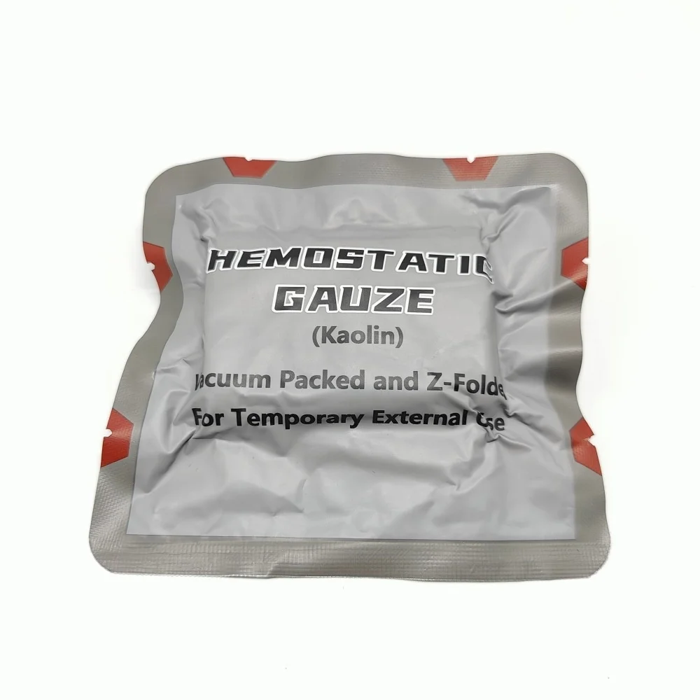 IRONDONKEY Hot selling 7.5CM * 3.7M emergency outdoor Kaolin Gauze tactical first aid kaolin hemostatic gauze