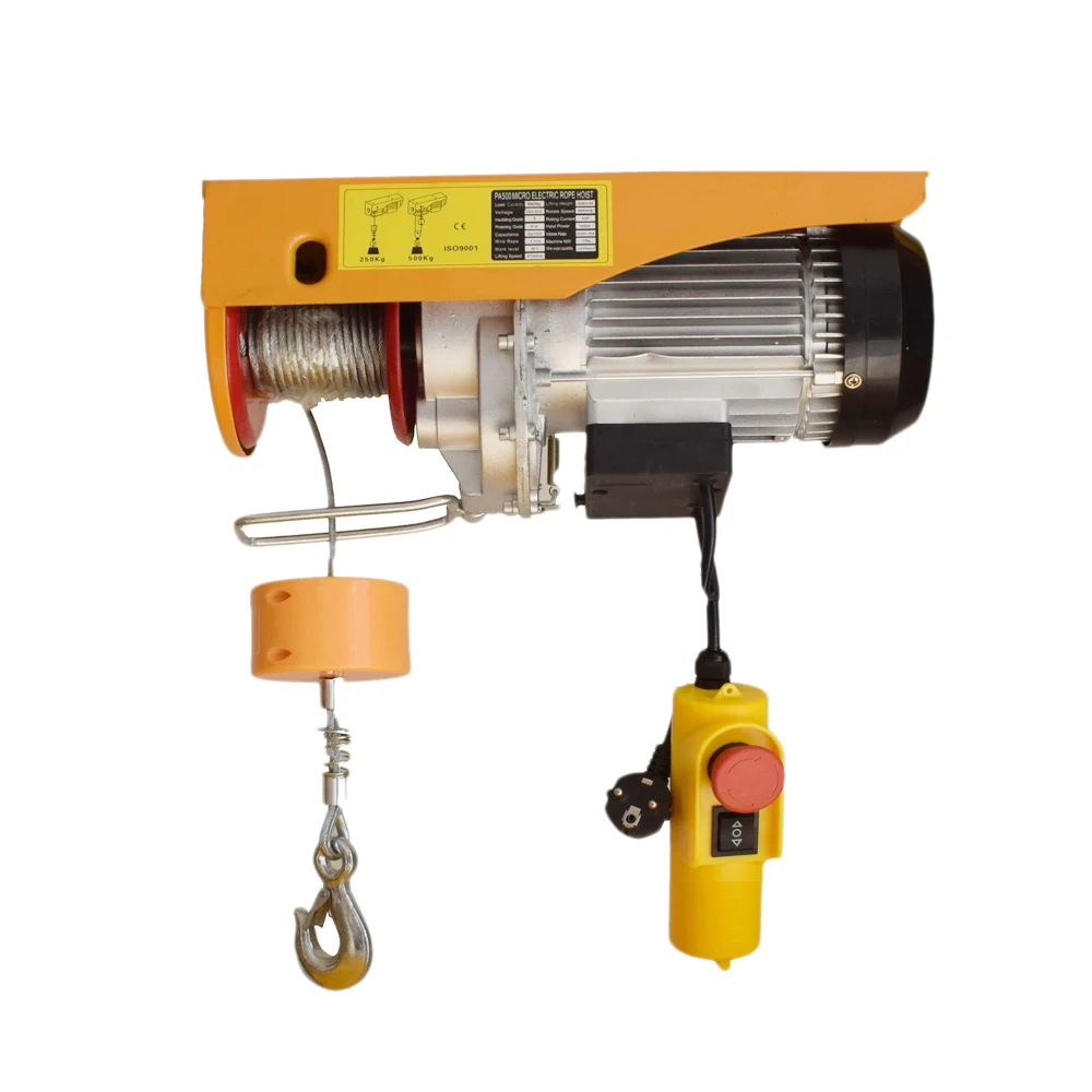 Портативный pa500 250 кг/500 кг 1/2ton 0.5ton 220v Мини micro канатный шкив Электрической