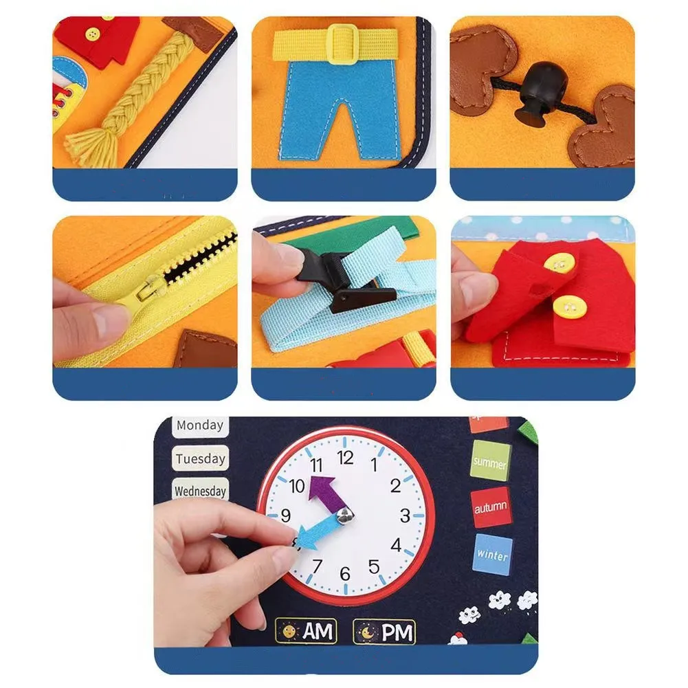 Factory Custom Multifunctional Children Learning montessori sensory Toys felt busy board