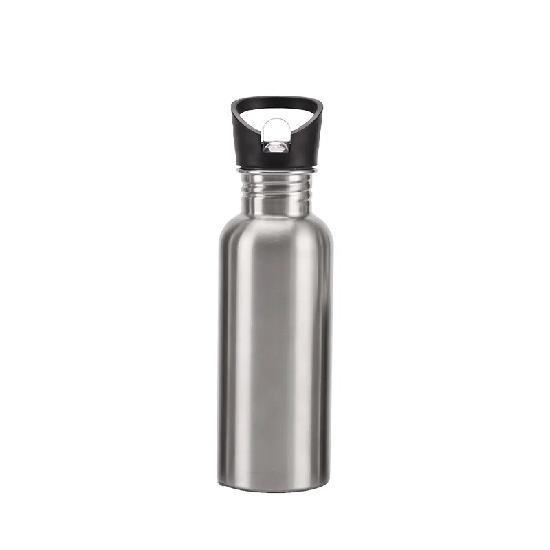 500ml 750ml  Customizable Big Black 304 Food Grade 18 10 Stainless Steel Water Bottle With Personal Logo