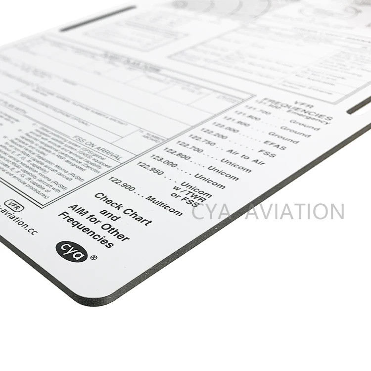 Aluminum pilots kneeboard for school flight training CYA Aviation VFR