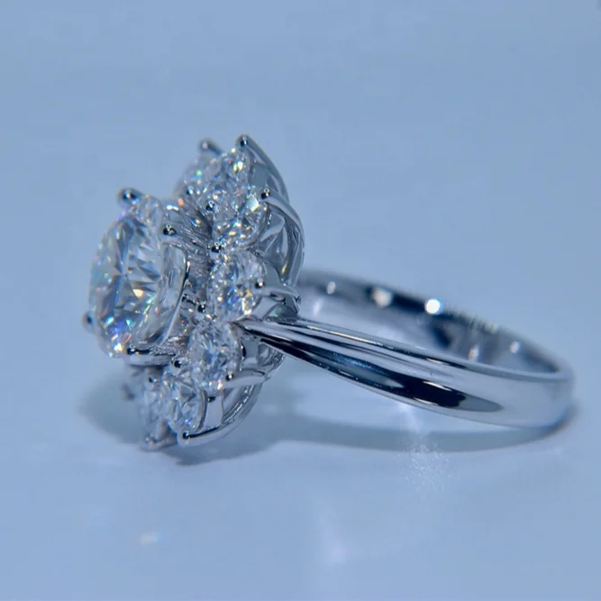 Light Jewelry Engagement Rings Rose Gold 18k Solid Real Diamond Semi Mount Solitaire Diamond Wedding Best Gift for Women CLASSIC