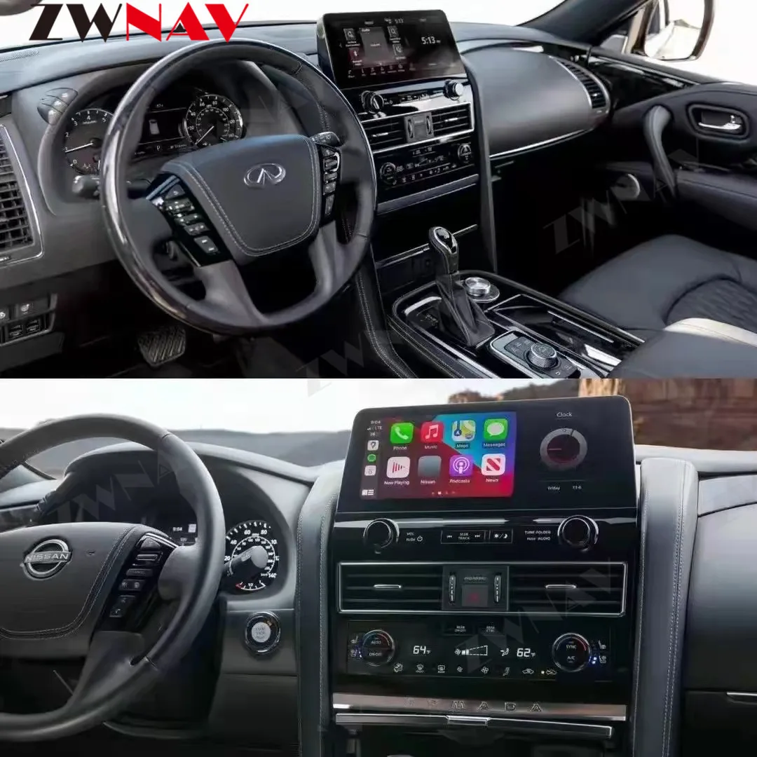 12 3 дюймовый автомобильный радиоприемник ZWNAV стереоприемник Android 11 для Nissan Armada патруль 2020 2021 2022 GPS экран Автомобильный плеер