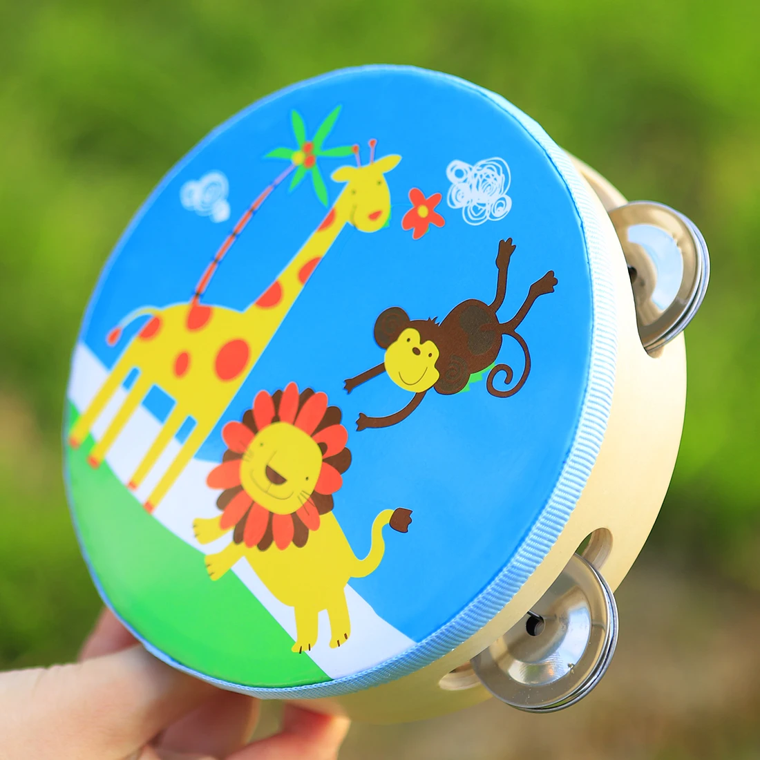 Новый Orff 6 ''Детский Печатный мини-ТАМБУРИН музыкальный инструмент игрушки сковорода перкуссионный деревянный ручной барабан