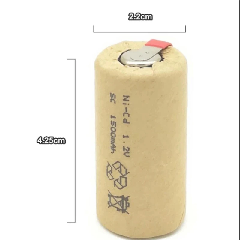 High Quality Rechargeable NiCD Battery 1500mah Ni-cd Sub C SC 1700mAh 1.2V NI CD SC1700mAh Battery For Flashlight Solar Cells