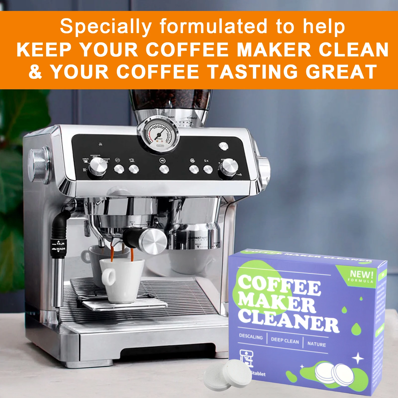 Electric Espresso Coffee Maker Descaling Cleaner Disposable Machine Cleaning Tablets Urinal Deodorizer