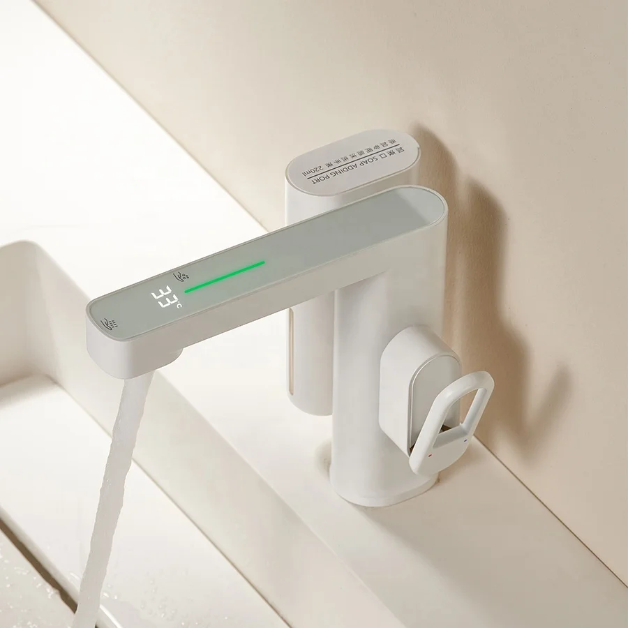 Aideal unique design deck-mount faucet and foam soap intelligent automatic soap and faucet all-in-one