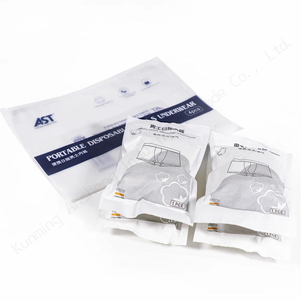 Manufacture Price Disposable Panties Briefs Spa Travel 100% Cotton Disposable Underwear For Women