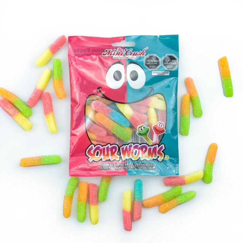 MINICRUSH CANDY super Sour Candy Extra sour worms gummy candy bulk