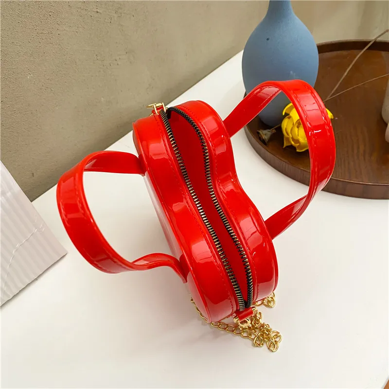 2022 New Trend Less Jelly Portable Diagonal Bag One Shoulder Chain Love Cute Girl Bag PVC Waterproof Wear-resistant Cheap Whole