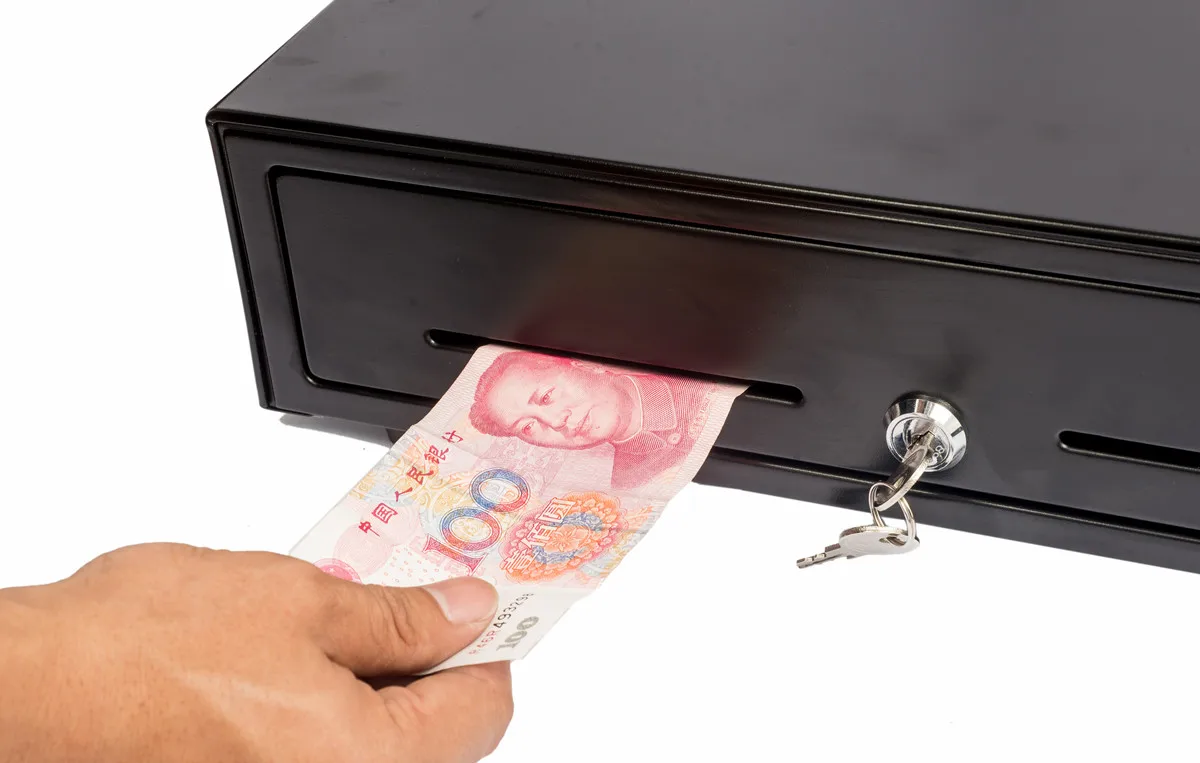 KM-410 Manual Open POS Cash Drawer With Removable Cash & Coin Tray, Adjustable For 4,5,6,8 Bills / 5,8 Coins