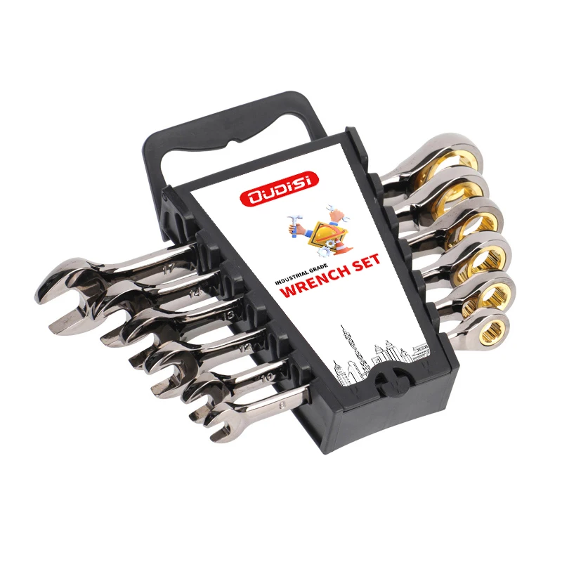 Open-ended combination wrench set gear ratchet wrench set dual-purpose wrench auto repair hardware tools