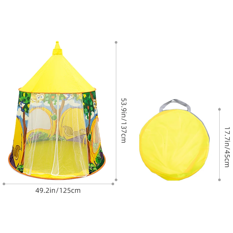 Portable Foldable Toddler Play House Toy Game Cute Cartoon Animal Teepee Pop Up Tent For Kids