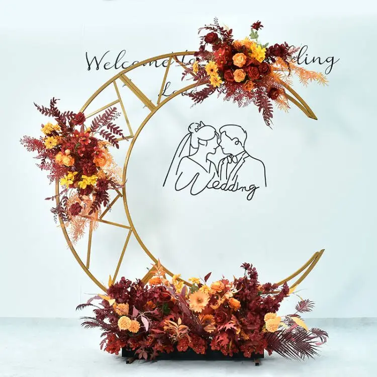 WEDDING Decoration Moon Arch Backdrop Metal Crescent flower Stand Arch party supplies event decor