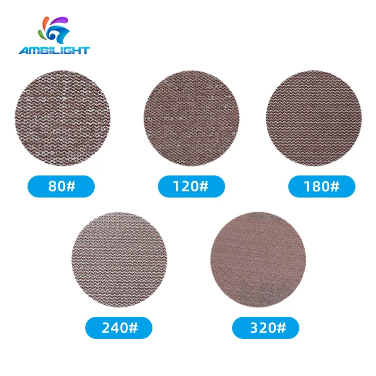 100pcs Mesh Sanding Discs Hook and Loop Abrasive Dust Free Anti Blocking Sharp Grinding Sandpaper