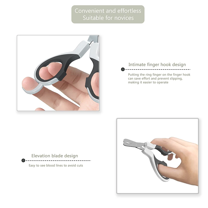 UFBemo Wholesale High Quality Grey Humanized Design Stainless Steel Pet Nail Scissors