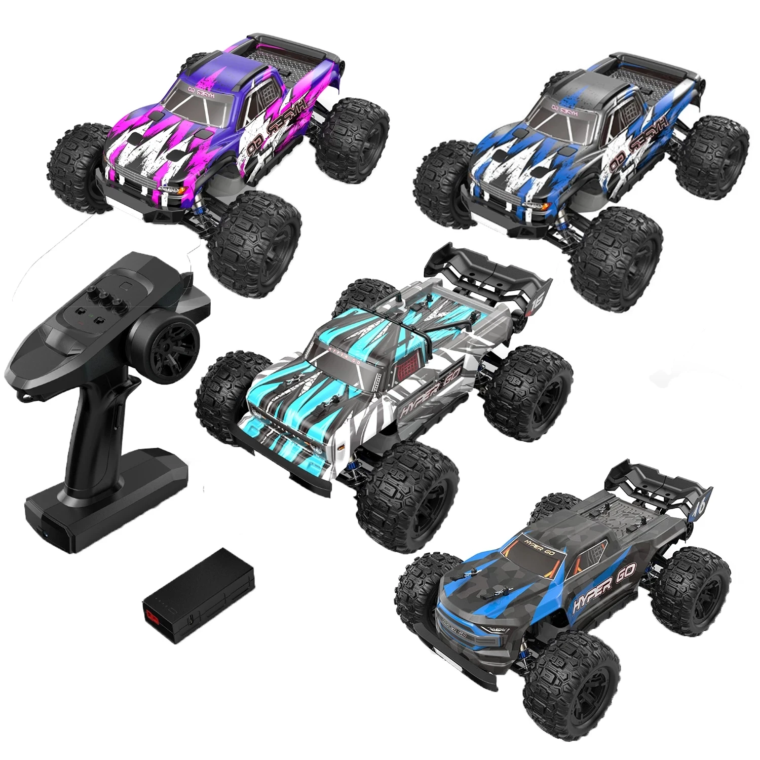 1:16 2.4G Racing RC Car 38KM/H 4WD Speed Big PVC Electric Remote Control Crawler Monster Truck Toys for Children