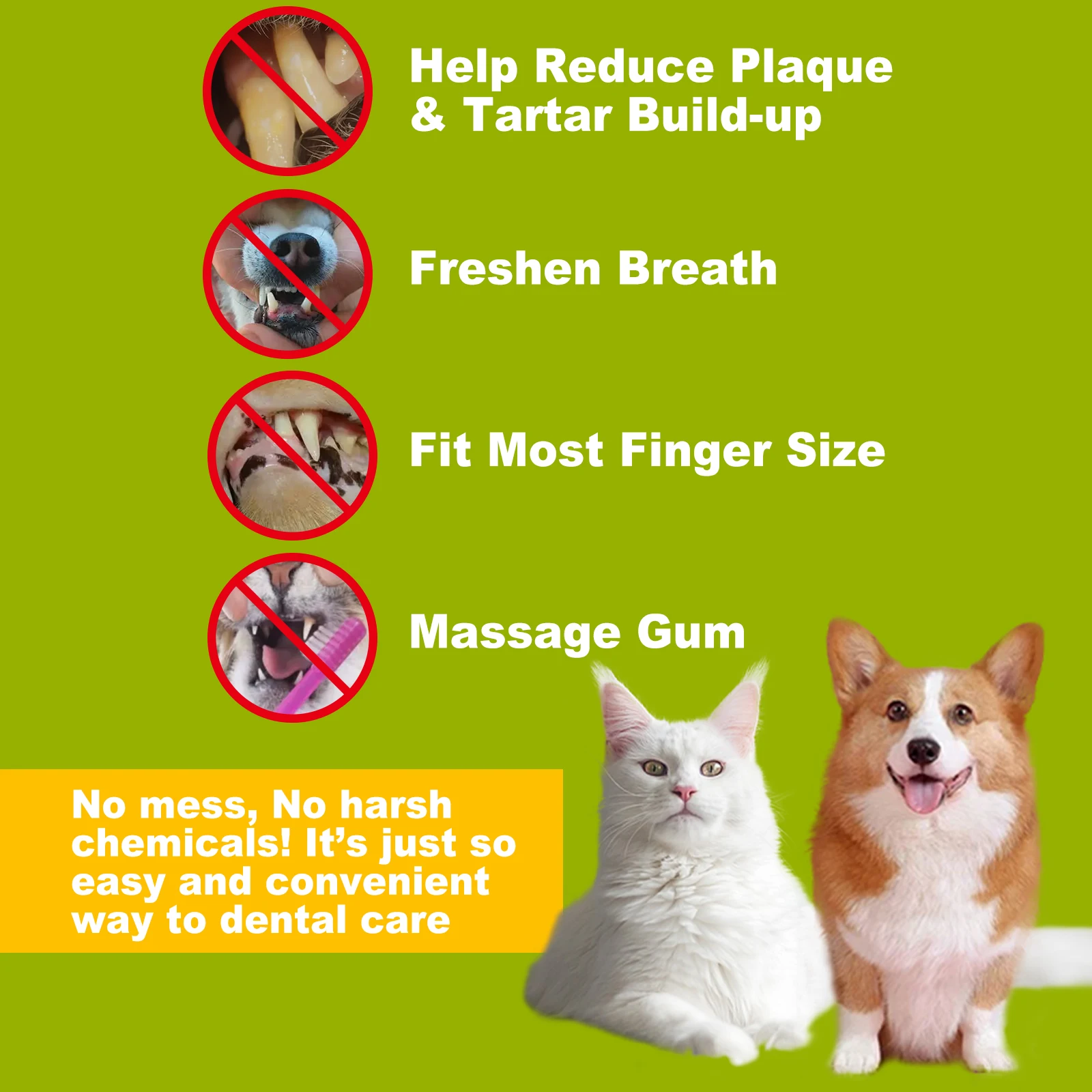 Dental Care Organic Dog Toothbrush Dental Cleaning Wipes