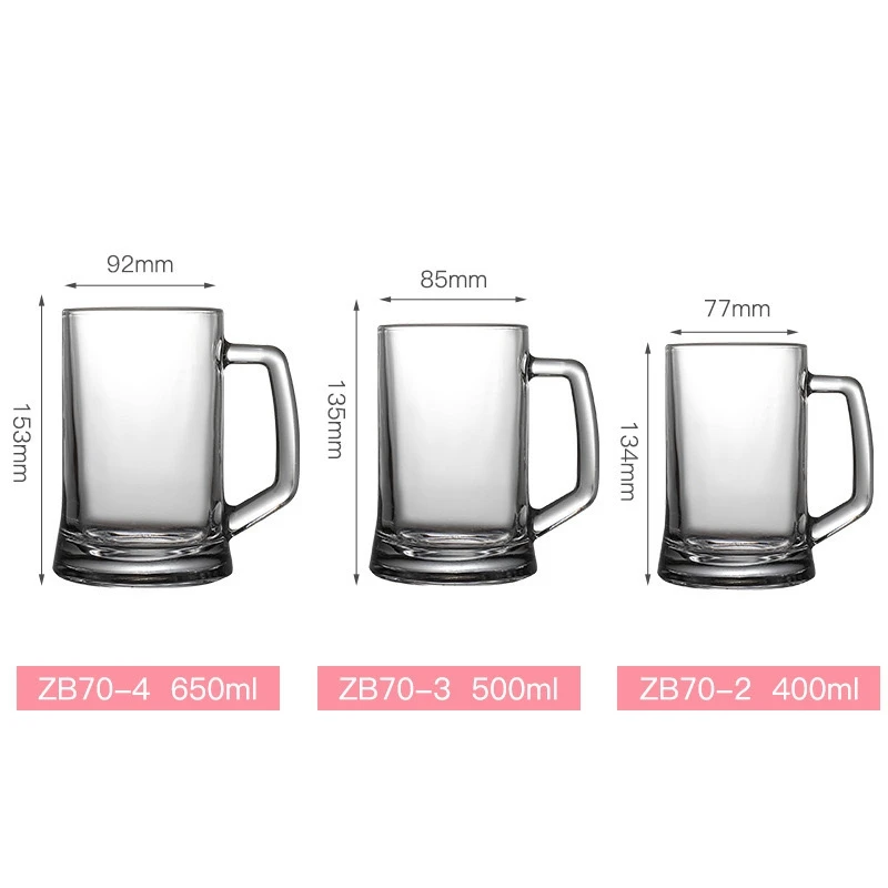 Custom Logo Print  12 oz Crystal Lead-Free Beer Mug With Handle