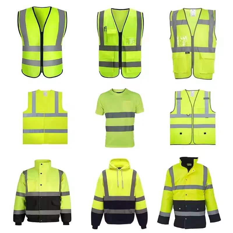 Quality Manufacturer Wholesale Reflective Safety Vest Hi Vis Orange Green Black Reflector Jacket Custom Logo High Visibility