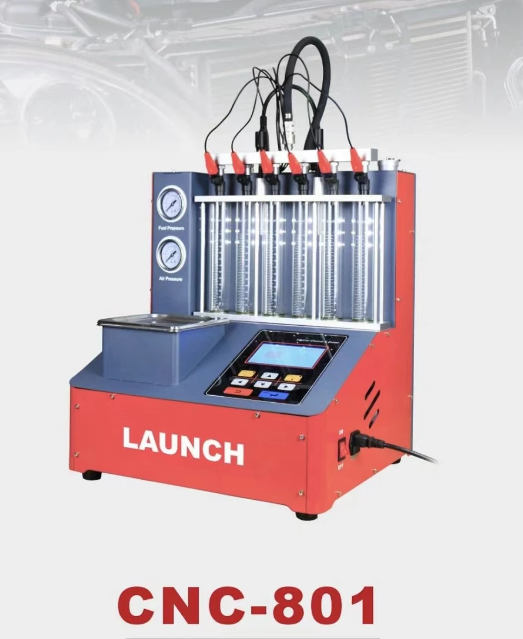 Latest Launch model CNC-801 GDI Fuel injector tester 6 cylinders Launch Ultrasonic injector cleaner