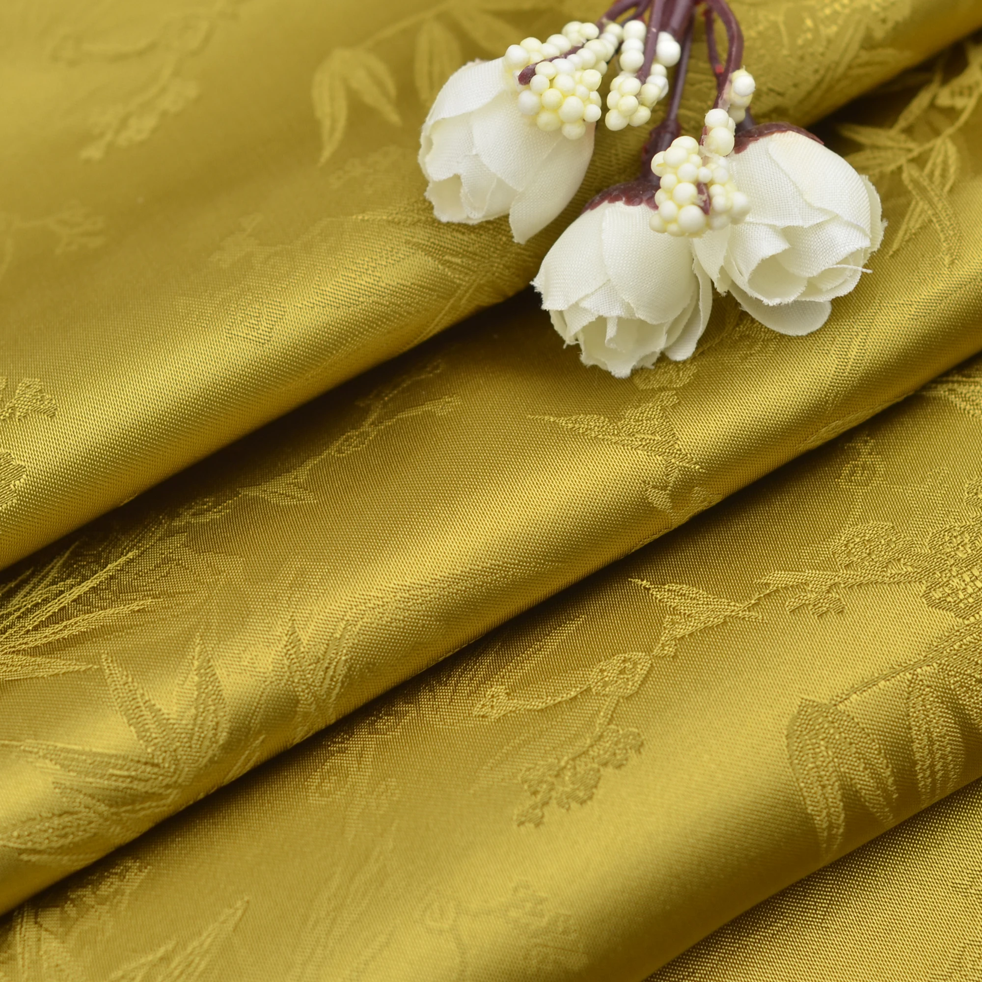 Bamboo dry and strong human silk dark jacquard fabric 165g imitation silk light jacquard satin dress cheongsam fabric