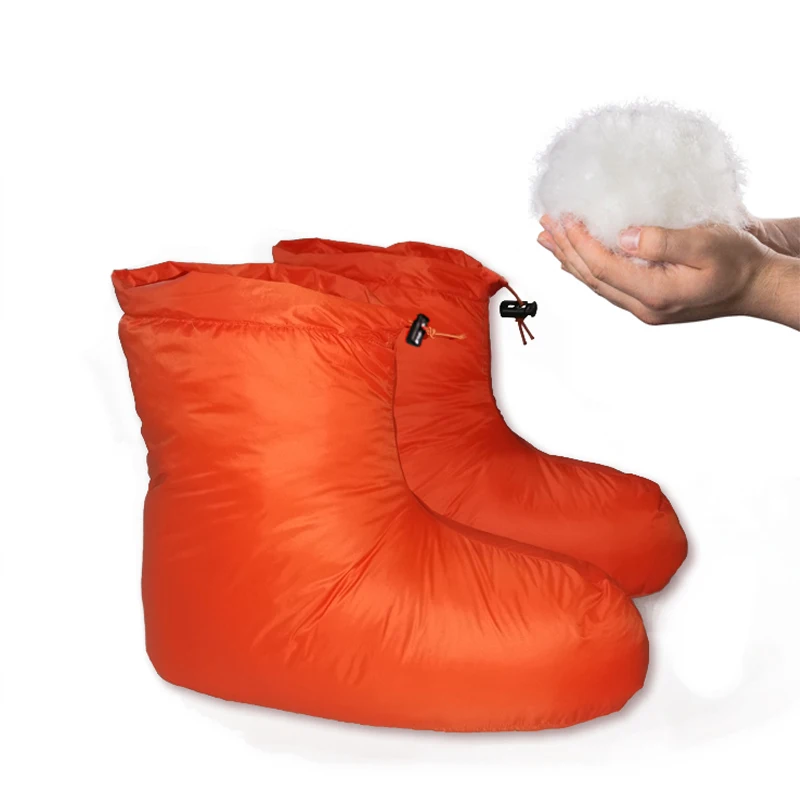 Ultralight Indoor Warm Duck Down Feather Filled Boots Unisex Winter Camping Sleeping Use Slippers Boots