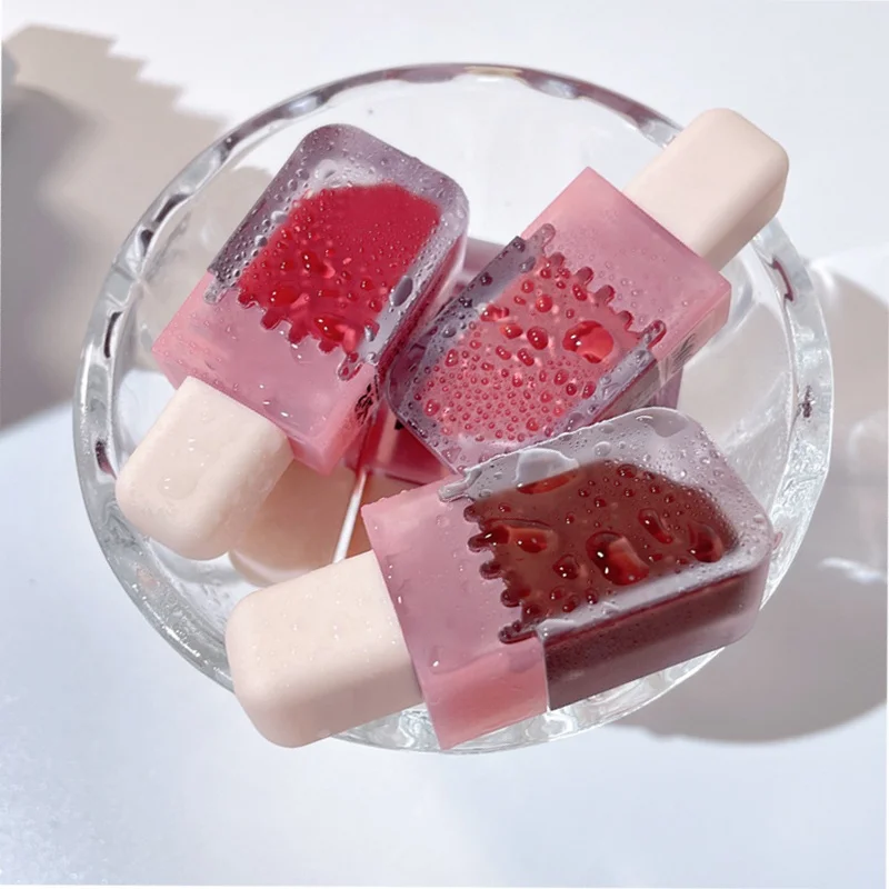 from lot Cute Ice Cream Lip Gloss Moisturizing Lip Glaze Lip Gloss Vegan Cosmetics Makeup Wholesale Custom