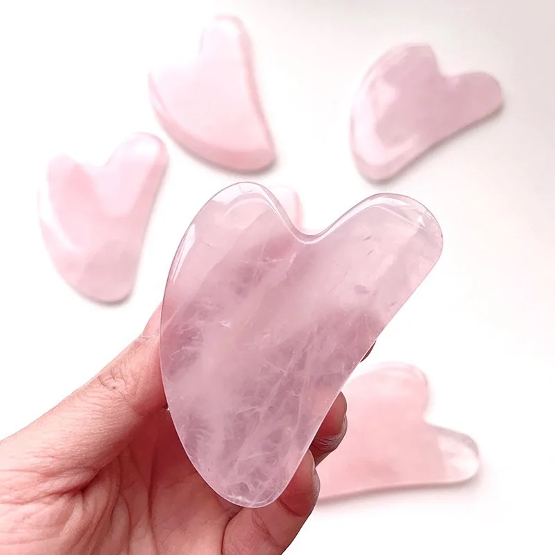 Оптовая продажа розовый кварц Gua Sha массажный инструмент Guasha доска для спа