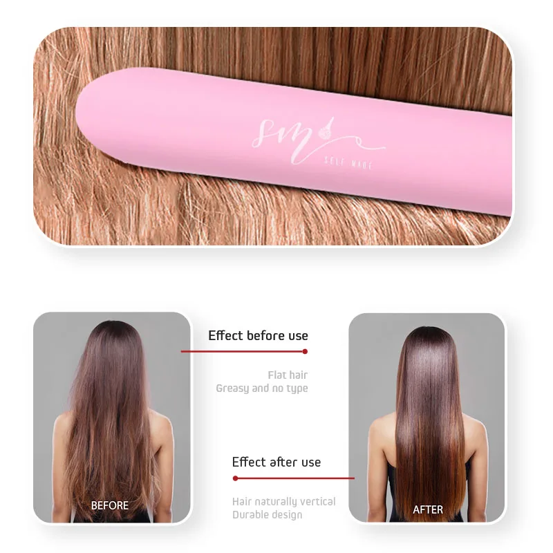 Hair Styling Wholesale Fashion PTC Plate Hair Straighteners with LED Display Hair Straightener Flat Iron Nano Titanium
