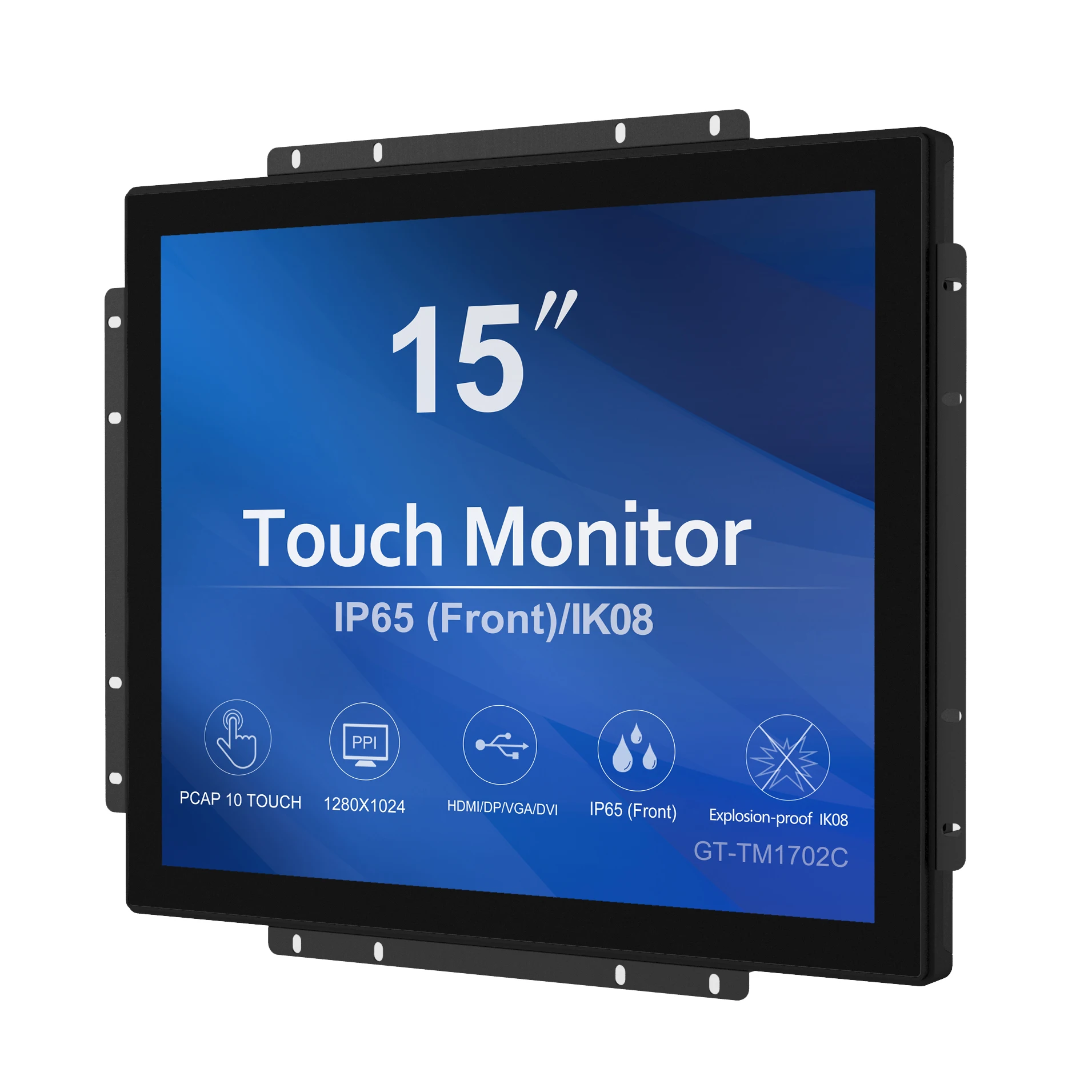15 inch  GreenTouch 2C series PCAP touch screen LCD monitor With Speaker built-in Industrial Open Frame Touch Monitor