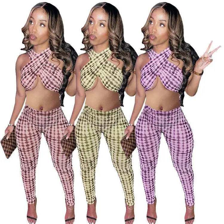 
AOMEI Plaid Print Crop Top Two Piece Set Women Clothing Summer Women Pants Set Lady Top And Pants AOMEI Plaid Print Crop Top Two Piece Set Women Clothing Summer Women Pants Set Lady Top And Pants