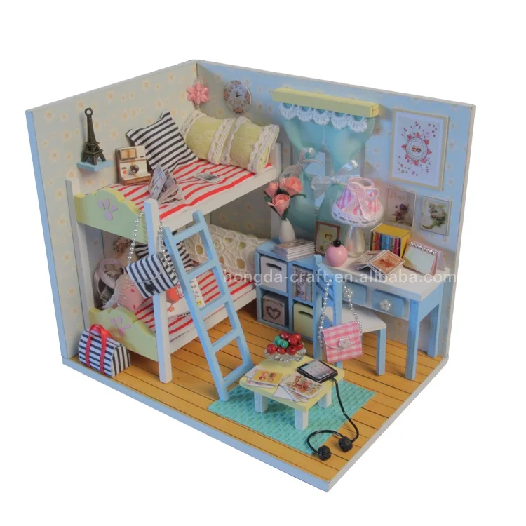 Хит продаж, мини-кукольный домик Hongda D014, Молодежный деревянный кукольный домик для девочек