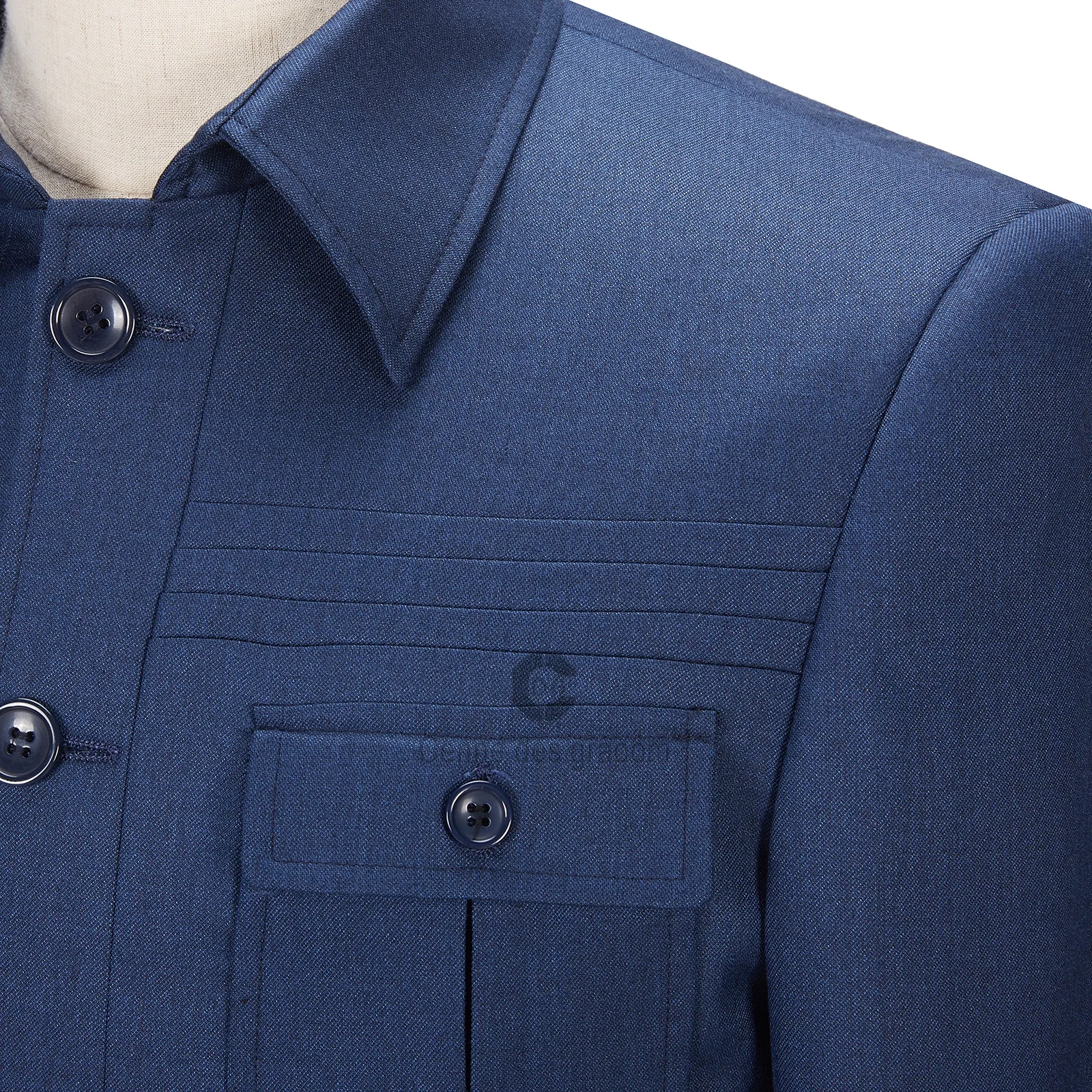 Недорогие китайские туники Cenne des graoom из шерсти Мао синего цвета для мужчин от профессионального производителя