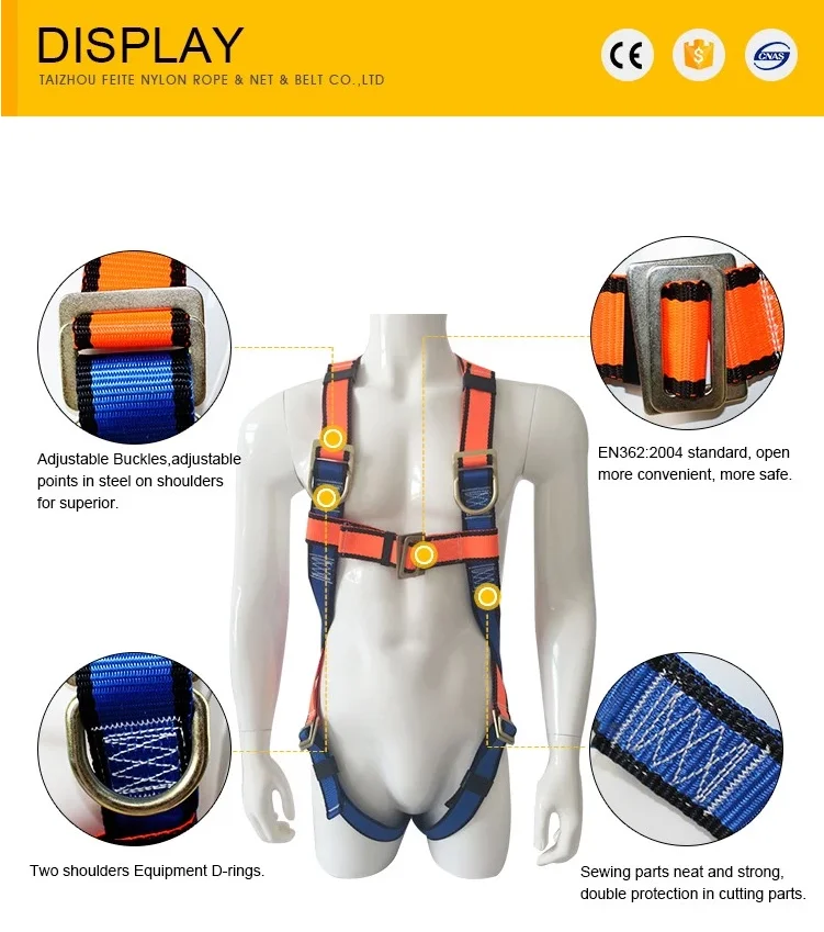High Quality Customized Safety Harness Belts for Fall Protection Climbing Harness